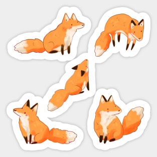 Cute foxes pattern Sticker